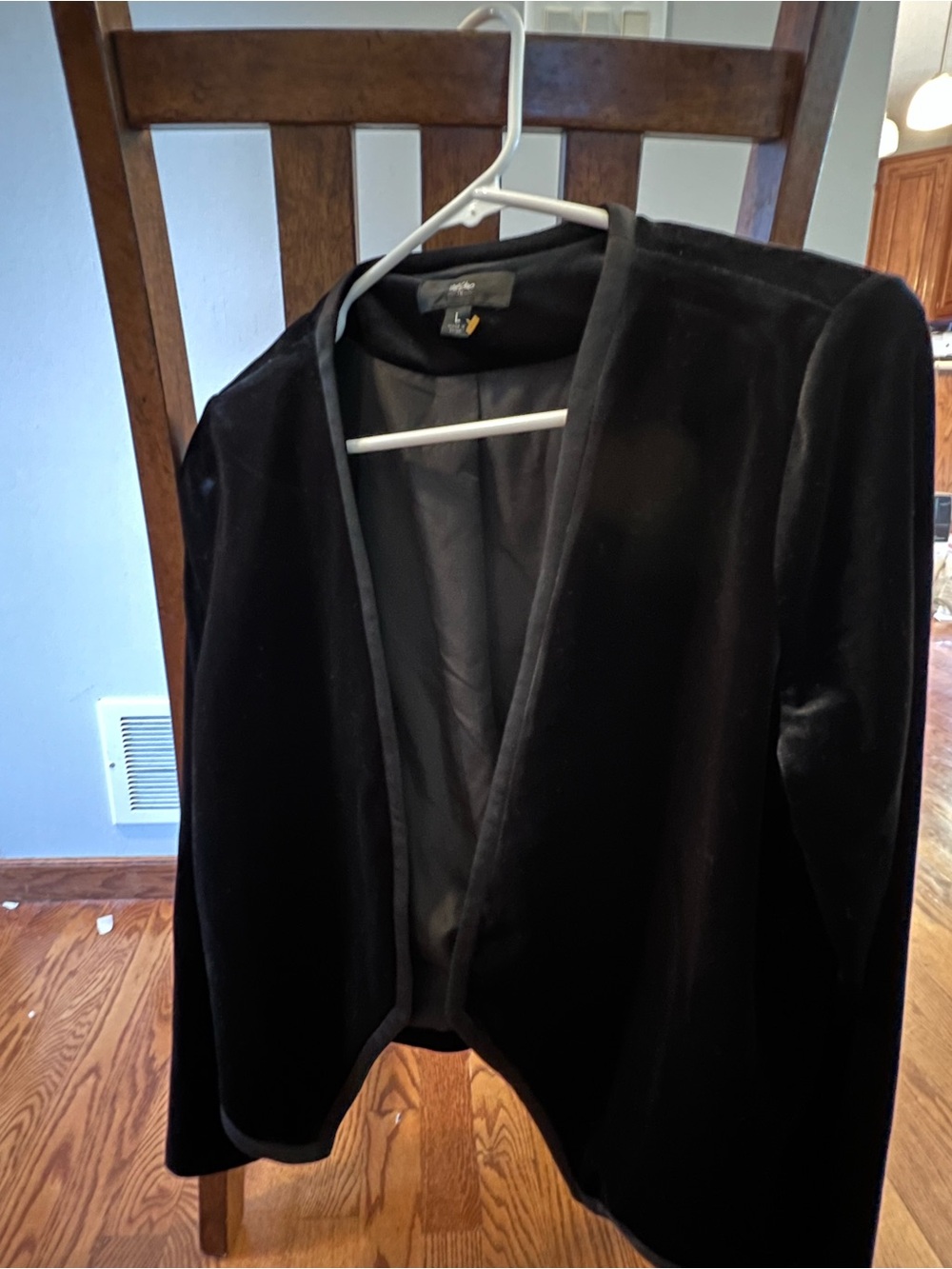 Mossimo Supply Co. Black Velvet Open-Front Blazer